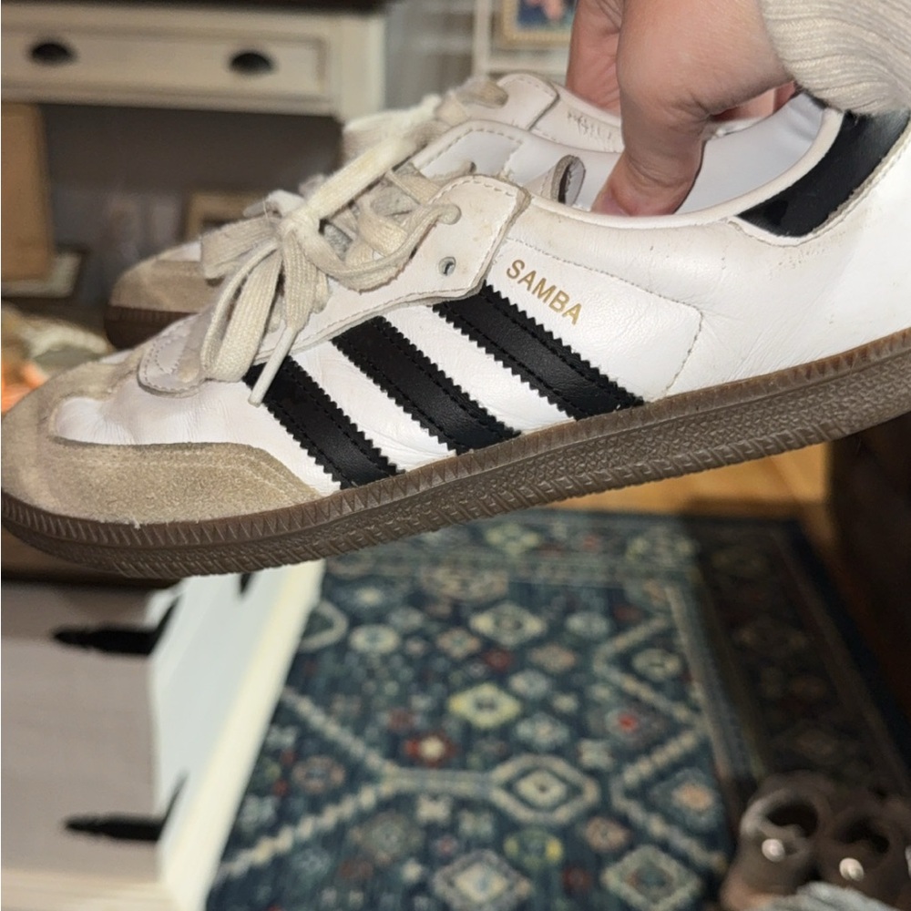 Adidas Samba White and Black Shoes